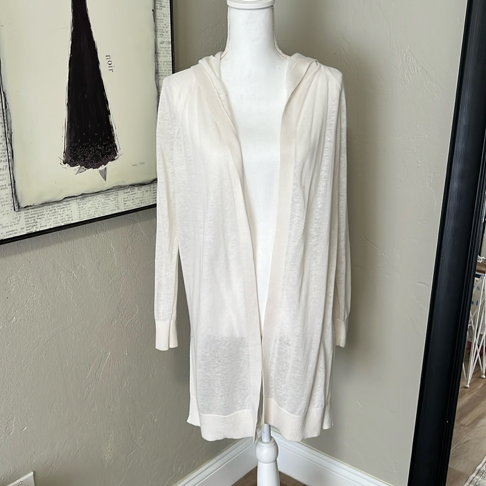 Loft Cream Tissue Hooded Cardigan